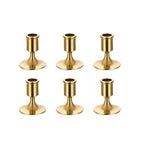 6PCS Gold Candle Holder Decoration Tabletop for Christmas Romantic Dinner Decor