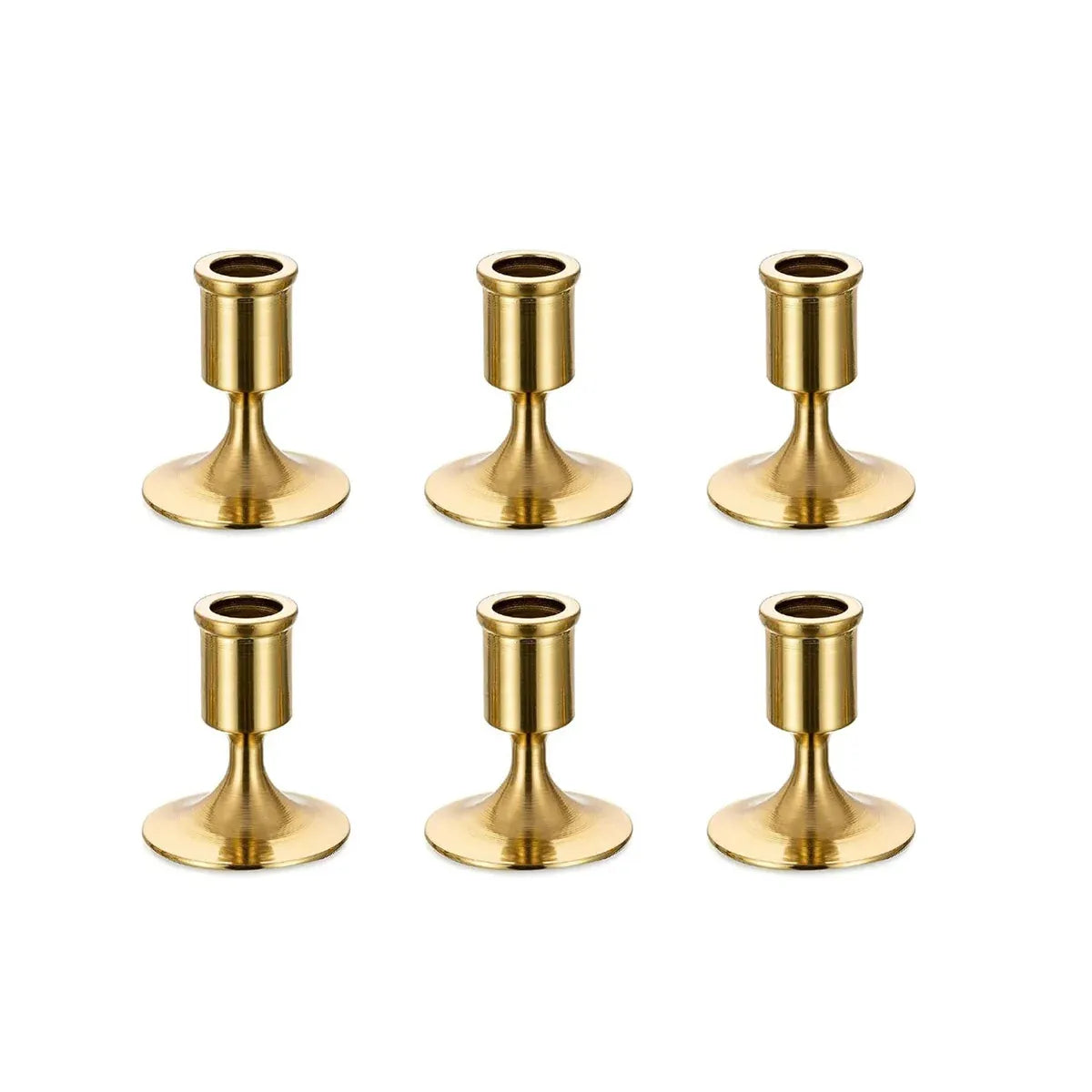 6PCS Gold Candle Holder Decoration Tabletop for Christmas Romantic Dinner Decor