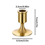 6PCS Gold Candle Holder Decoration Tabletop for Christmas Romantic Dinner Decor