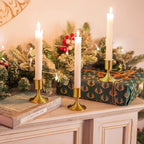 6PCS Gold Candle Holder Decoration Tabletop for Christmas Romantic Dinner Decor