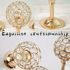 3PCS Crystal Candle Holders Metal Candlelight Wedding Home Dinner Decoration - Silver