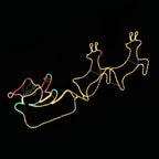 Pre-Lit Double Reindeer Sleigh – Twinkling Rope Lights