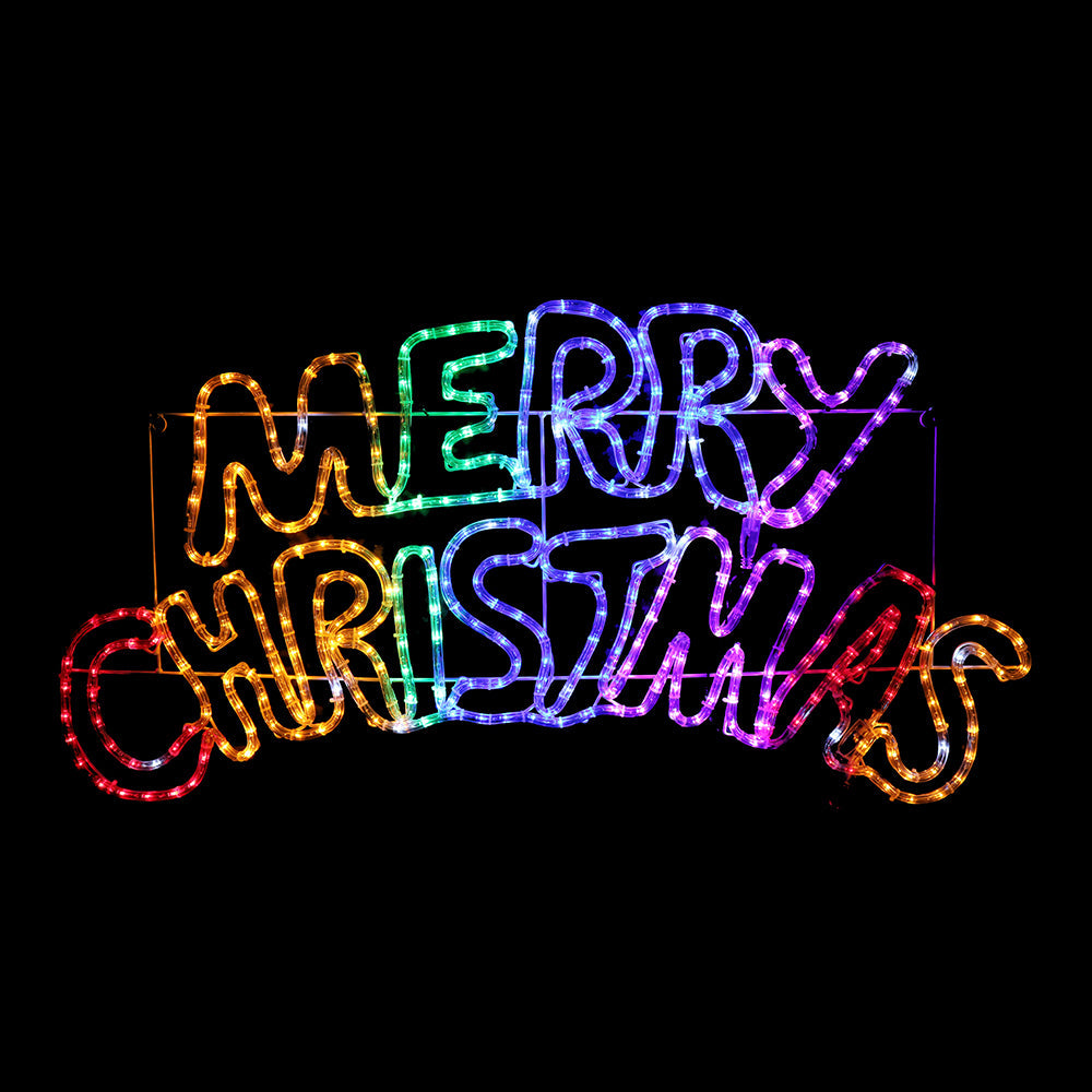 Rainbow LED Merry Christmas Rope Light – 100cm