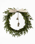 Pine Christmas Wreath with Bow & Bell – 76cm