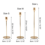 Set of 3 Decorative Candlestick Holder- Gold