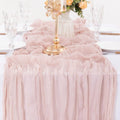 Pink Bohemian Gauze Table Runner 2-Pack - Polyester Fabric for Party and Birthday Table Decor