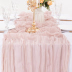Pink Bohemian Gauze Table Runner 2-Pack - Polyester Fabric for Party and Birthday Table Decor