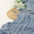 Blue Bohemian Gauze Table Runner 2-Pack - Polyester Fabric for Party and Birthday Table Decor