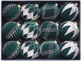 Green 12-Piece 8cm Christmas Bauble Set - Colorful Flocked Tree Ornaments