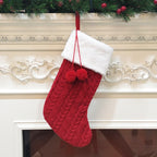 Cable Knit Christmas Stocking – Red | 43cm