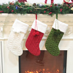 Cable Knit Christmas Stocking – Green | 43cm