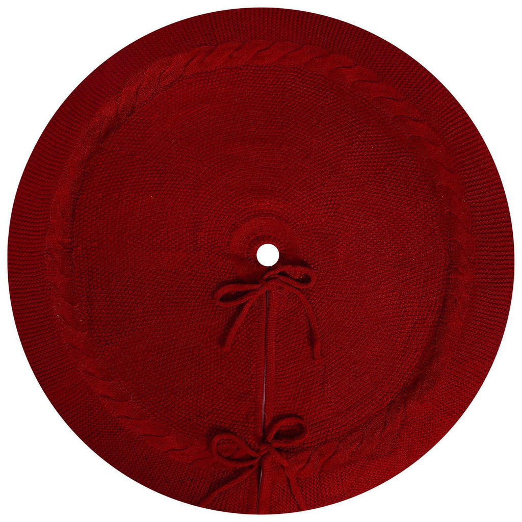 Luxury Knit Christmas Tree Skirt – Red | 62cm