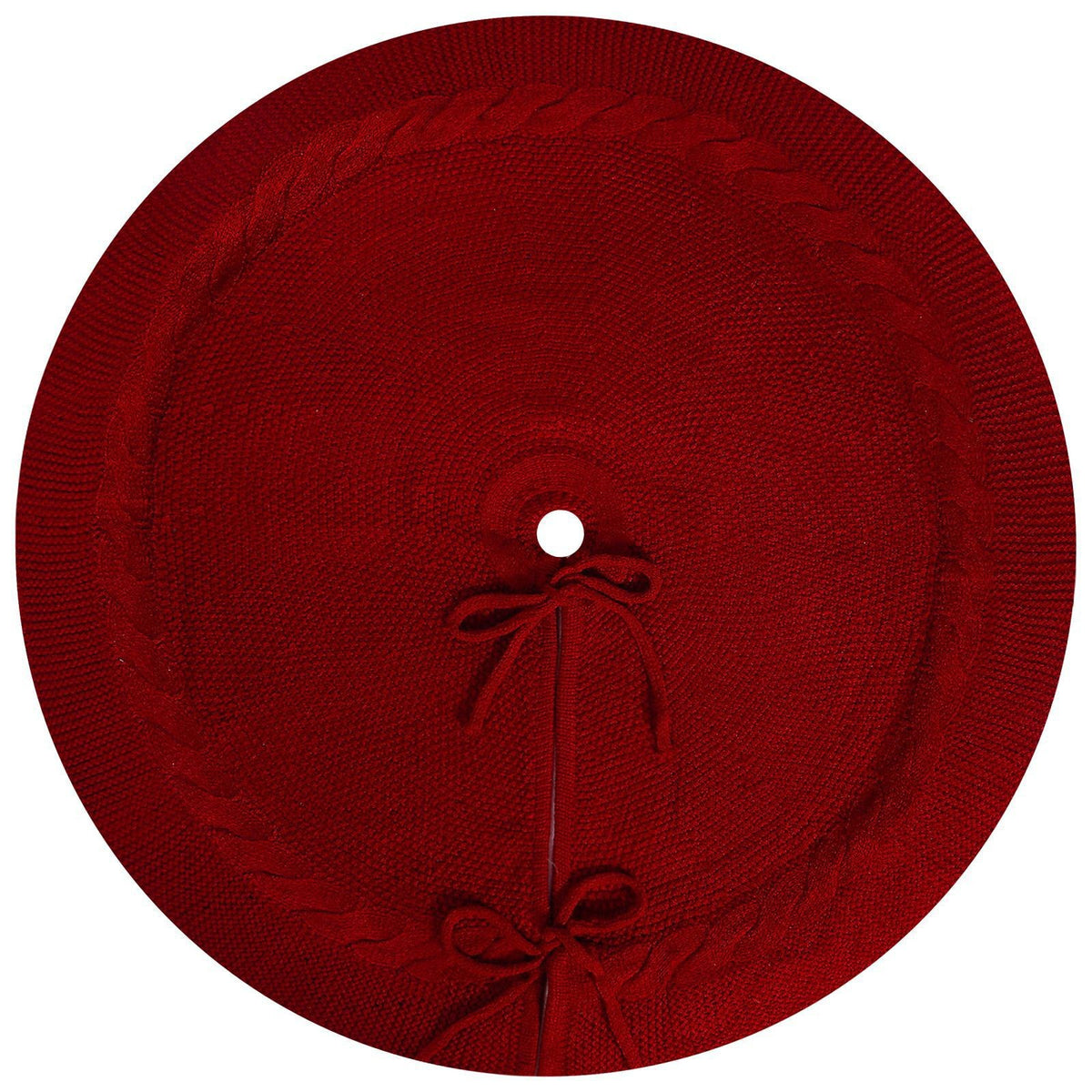 Luxury Knit Christmas Tree Skirt – Red | 62cm