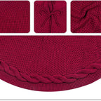 Luxury Knit Christmas Tree Skirt – Red | 62cm