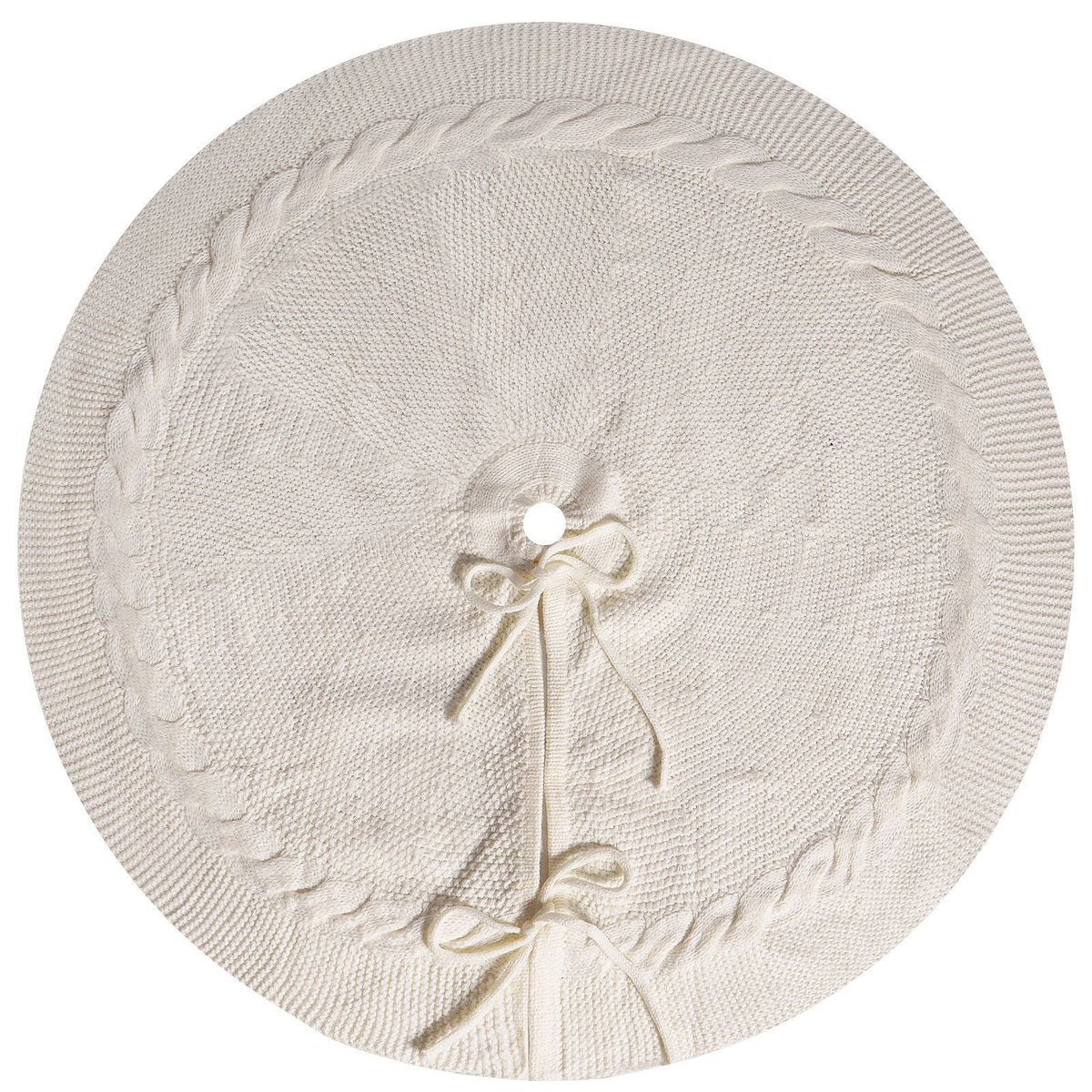 Luxury Knit Christmas Tree Skirt – White | 62cm