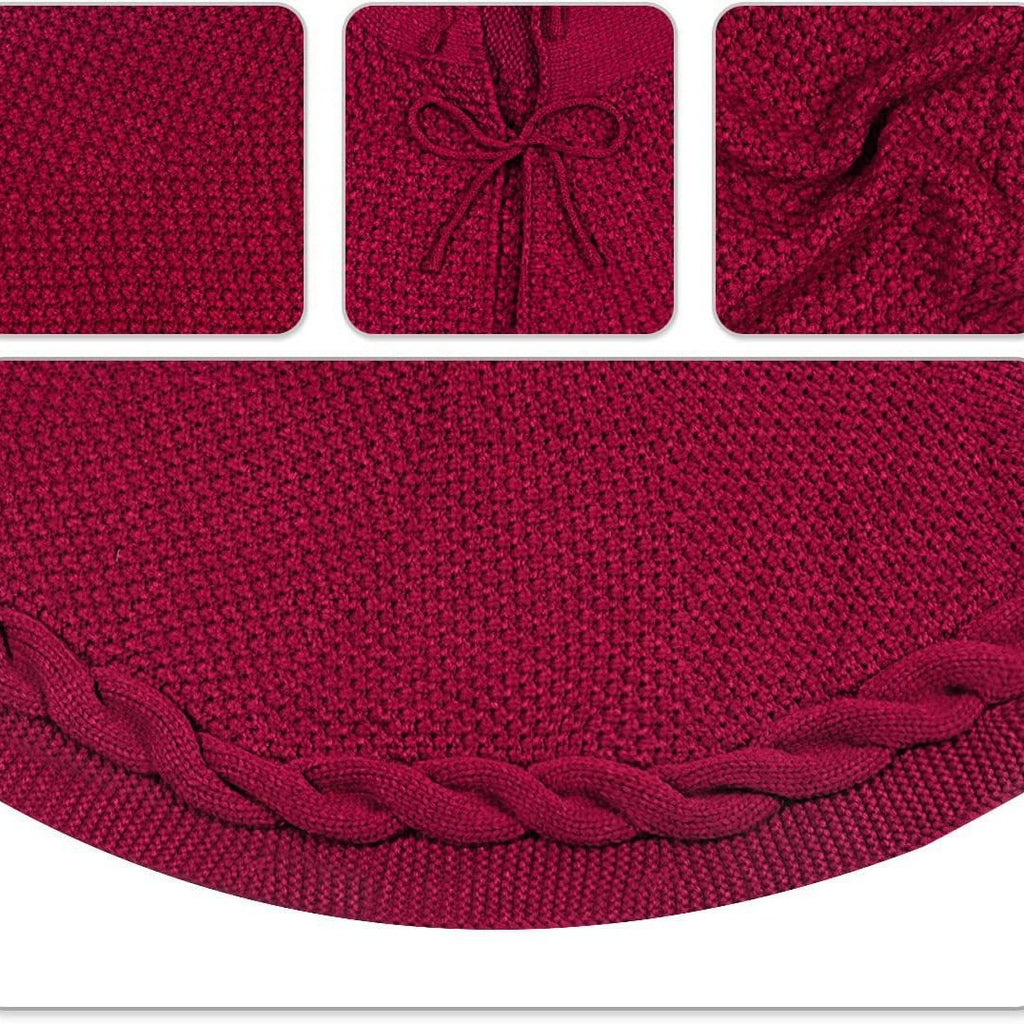 Luxury Knit Christmas Tree Skirt – White | 62cm