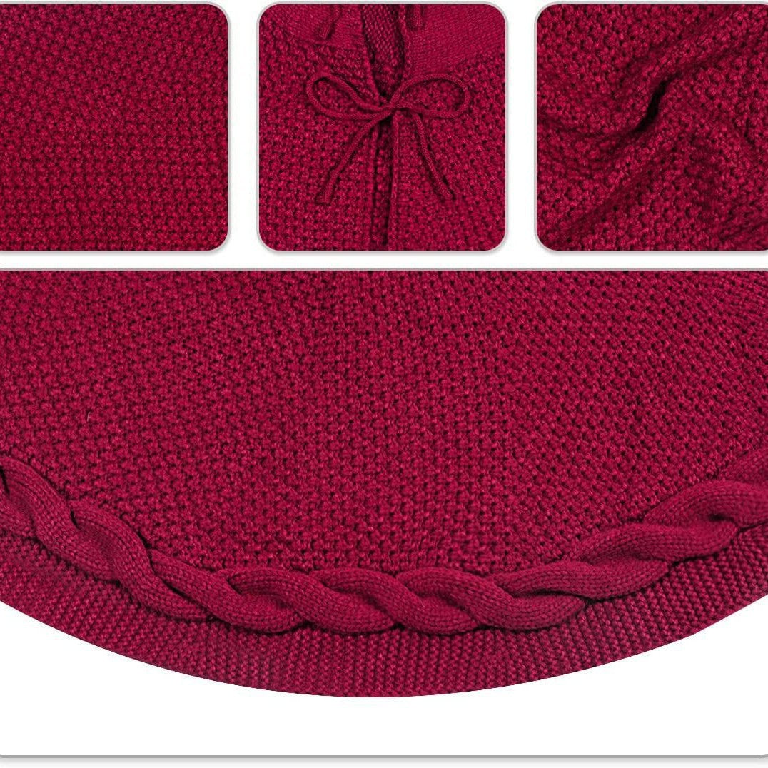 Luxury Knit Christmas Tree Skirt – White | 62cm