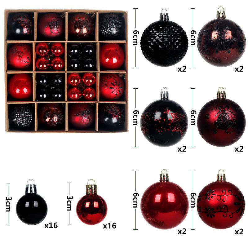 Black & Red Christmas Baubles – 44pc Gift Box