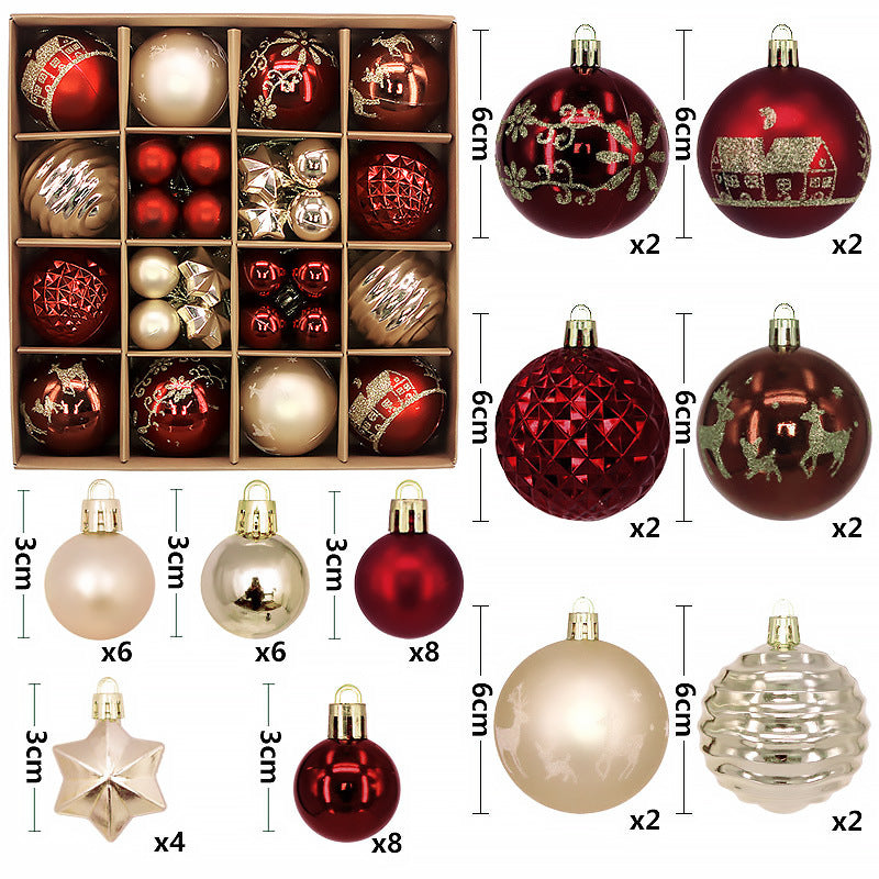 Red & White Christmas Baubles – 44pc Gift Box