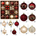 Red & White Christmas Baubles – 44pc Gift Box