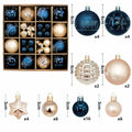 Navy Blue & White Christmas Baubles – 44pc Gift Box