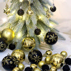 Navy Blue & White Christmas Baubles – 44pc Gift Box