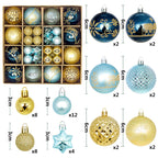 Blue & Gold Christmas Baubles – 44pc Gift Box