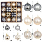 Grey & Champagne Gold Christmas Baubles – 44pc Gift Box