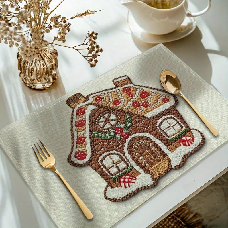 4-Pack Festive Printed Insulated Placemat for Australian Summer Holidays - Style 2 Seasonal Designs for Boxing Day and New Year Celebrations