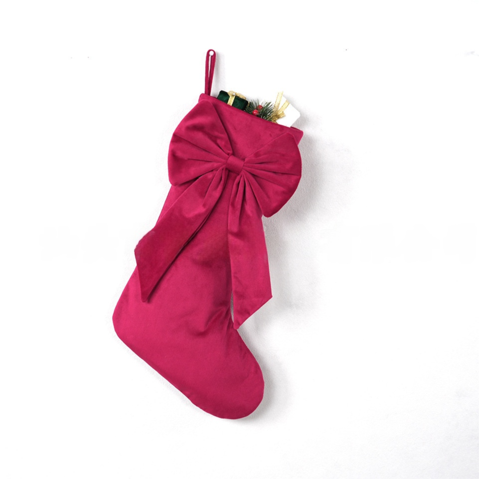 Oversized Velvet Christmas Stocking – Red | 18in