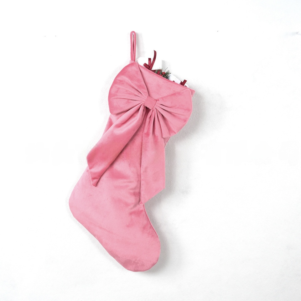 Oversized Velvet Christmas Stocking – Watermelon Red | 18in