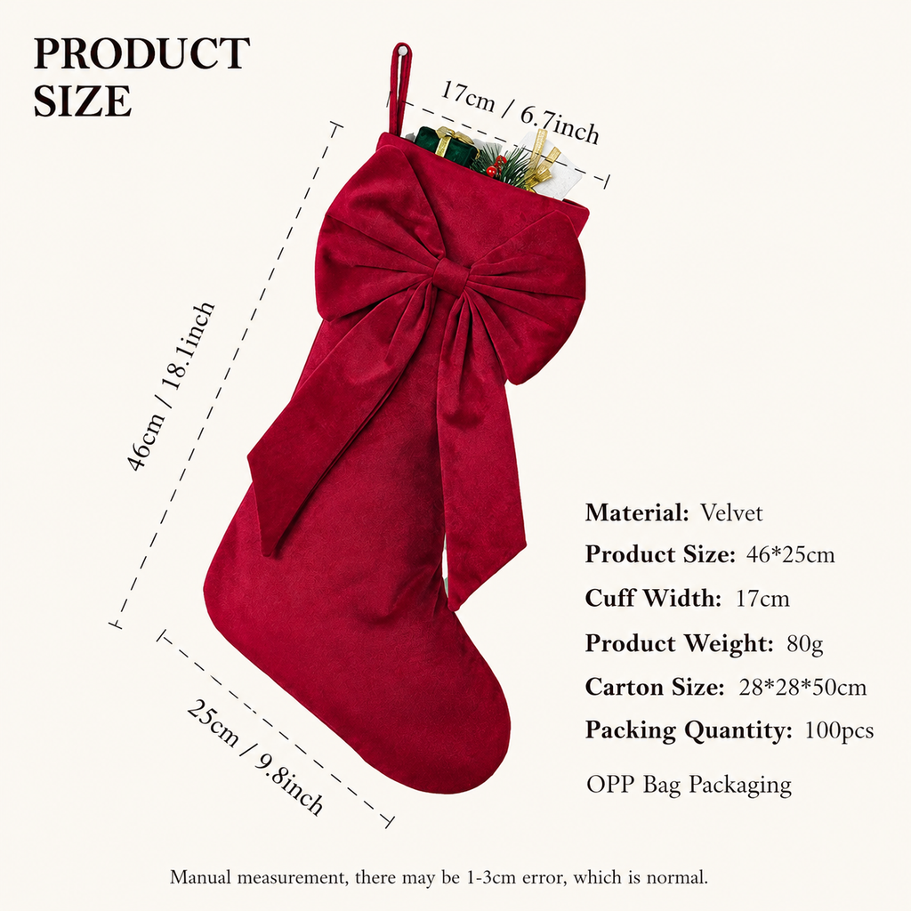 Oversized Velvet Christmas Stocking – White | 18in