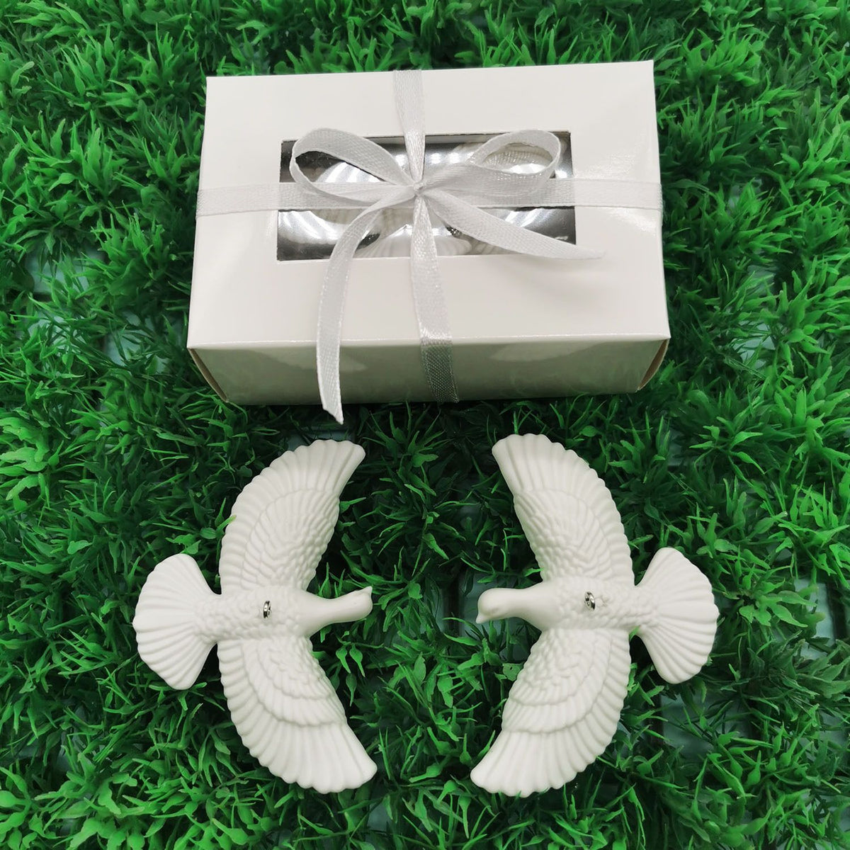 White Dove Christmas Ornaments – Set of 2 + Gift Box