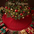 Cable Knit Christmas Tree Skirt – Red | 24in