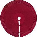 Cable Knit Christmas Tree Skirt – Red | 24in