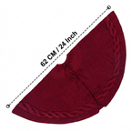 Cable Knit Christmas Tree Skirt – Red | 24in