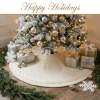 Cable Knit Christmas Tree Skirt – White | 24in