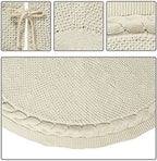 Cable Knit Christmas Tree Skirt – White | 24in