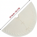 Cable Knit Christmas Tree Skirt – White | 24in