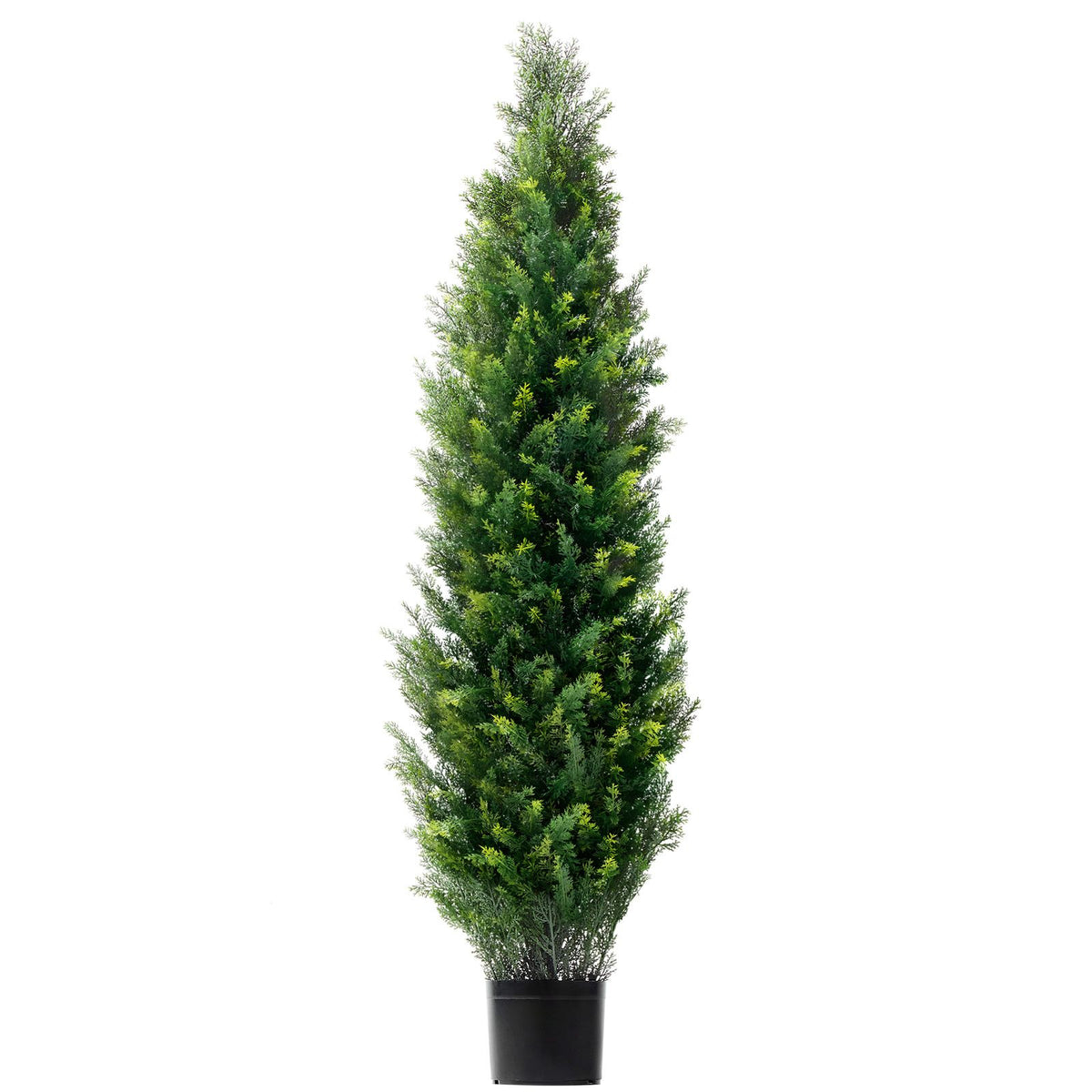 2 Pack 5' Artificial Cedar Topiary Tree Faux Plant UV Decor In/Outdoor