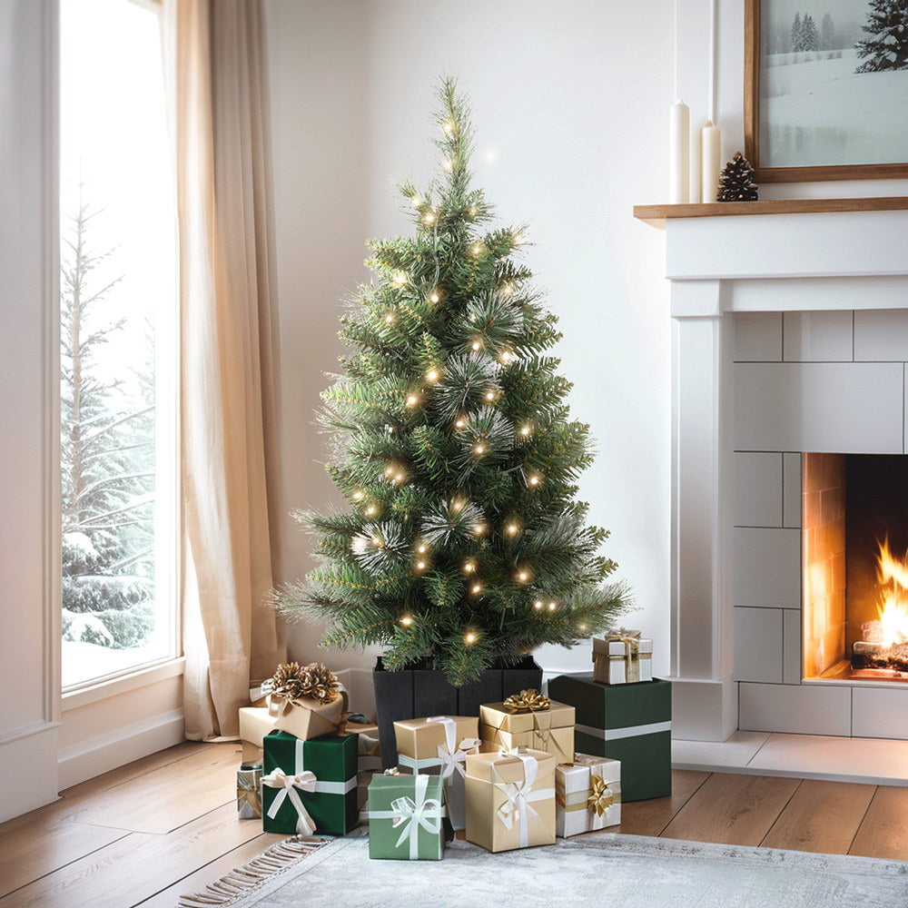 MINI AF 90cm Potted Snowy Christmas Tree – Warm LED Lights