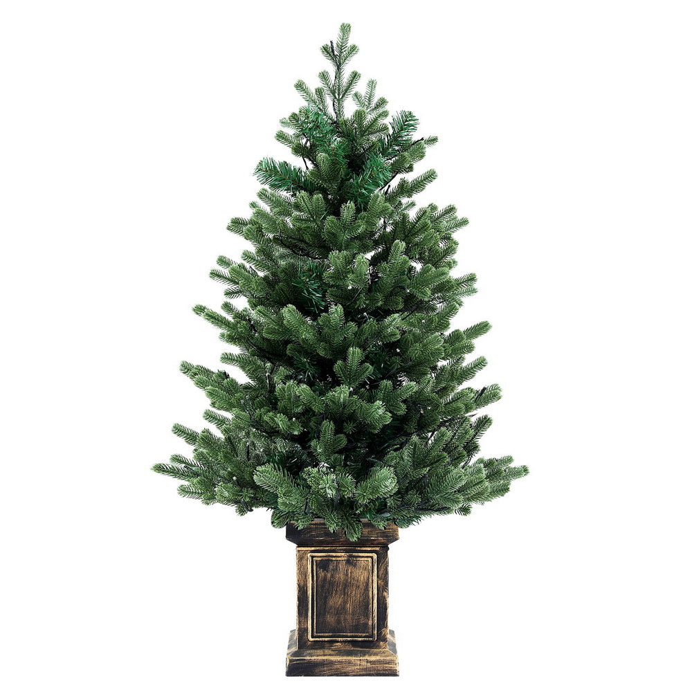 1.2m Pre-Lit Potted Christmas Tree – 8 Light Modes