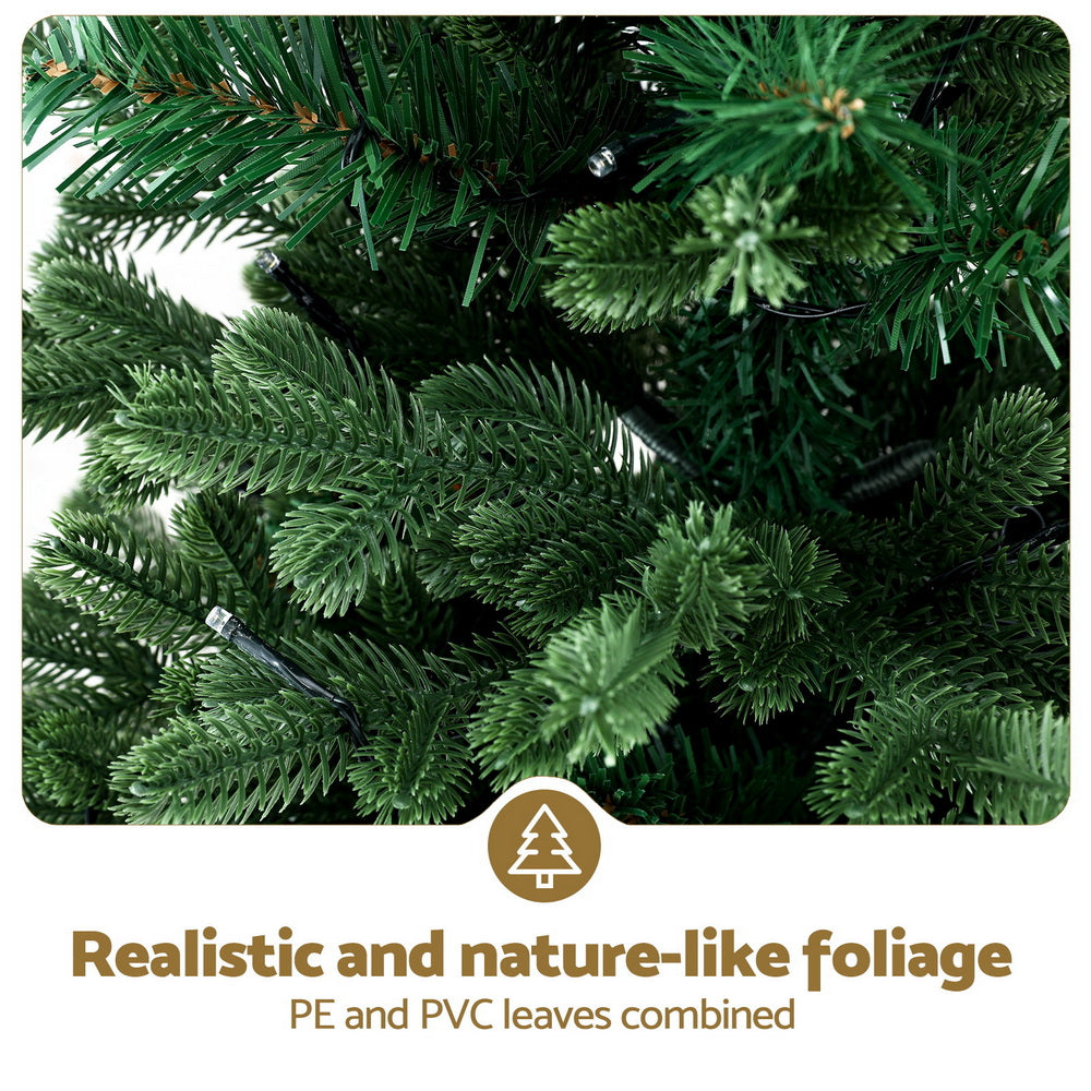 1.2m Pre-Lit Potted Christmas Tree – 8 Light Modes