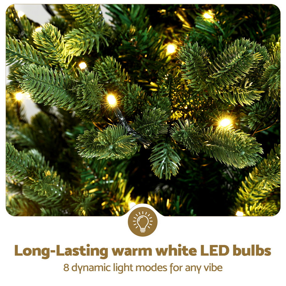 1.2m Pre-Lit Potted Christmas Tree – 8 Light Modes