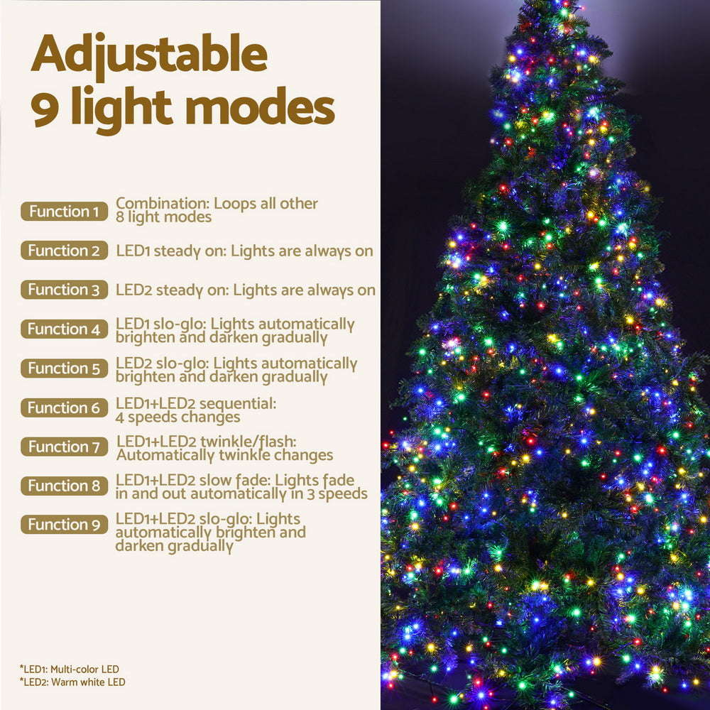 2.1m Pre-Lit Christmas Tree – 1,134 Multi-Coloured LEDs