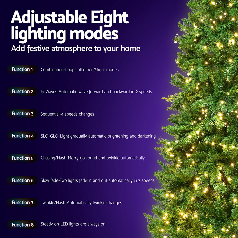 2.4m Pre-Lit Christmas Tree – 1,488 Warm White LEDs