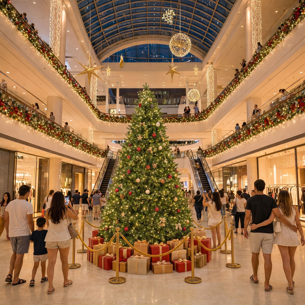 Pre-Lit Christmas Tree – 2.7m | 1,800 Warm White LEDs