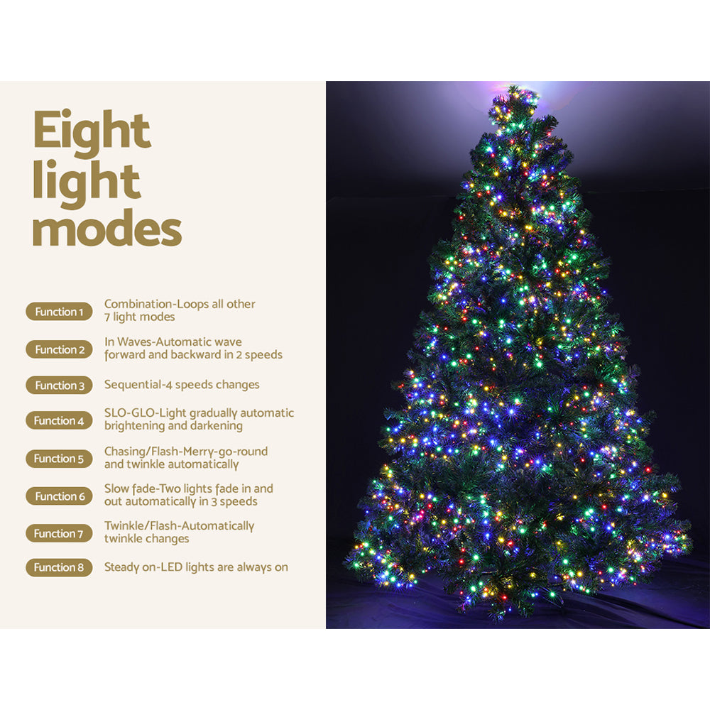 Jingle Jollys 2.1m Pre-Lit Christmas Tree – 2,800 Multi-Coloured LEDs