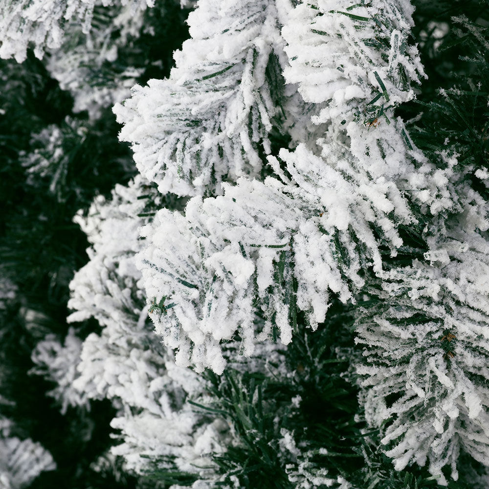 2.4m Snow-Flocked Christmas Tree – 1,500 Tips