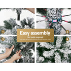 2.4m Snow-Flocked Christmas Tree – 1,500 Tips